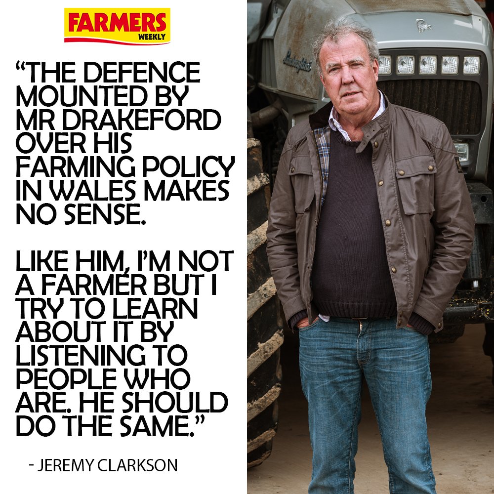 FarmersWeekly's tweet photo. 🗣️ @JeremyClarkson further backs Welsh farmers protesting against the government. https://t.co/Qkcn5maBgh