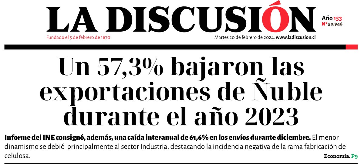 Son noticias que no quisiéramos ver nunca, pero #Ñuble es una región que lamentablemente ha venido retrocediendo en todos sus índices. Urge un cambio de Gobierno y un cambio de rumbo.