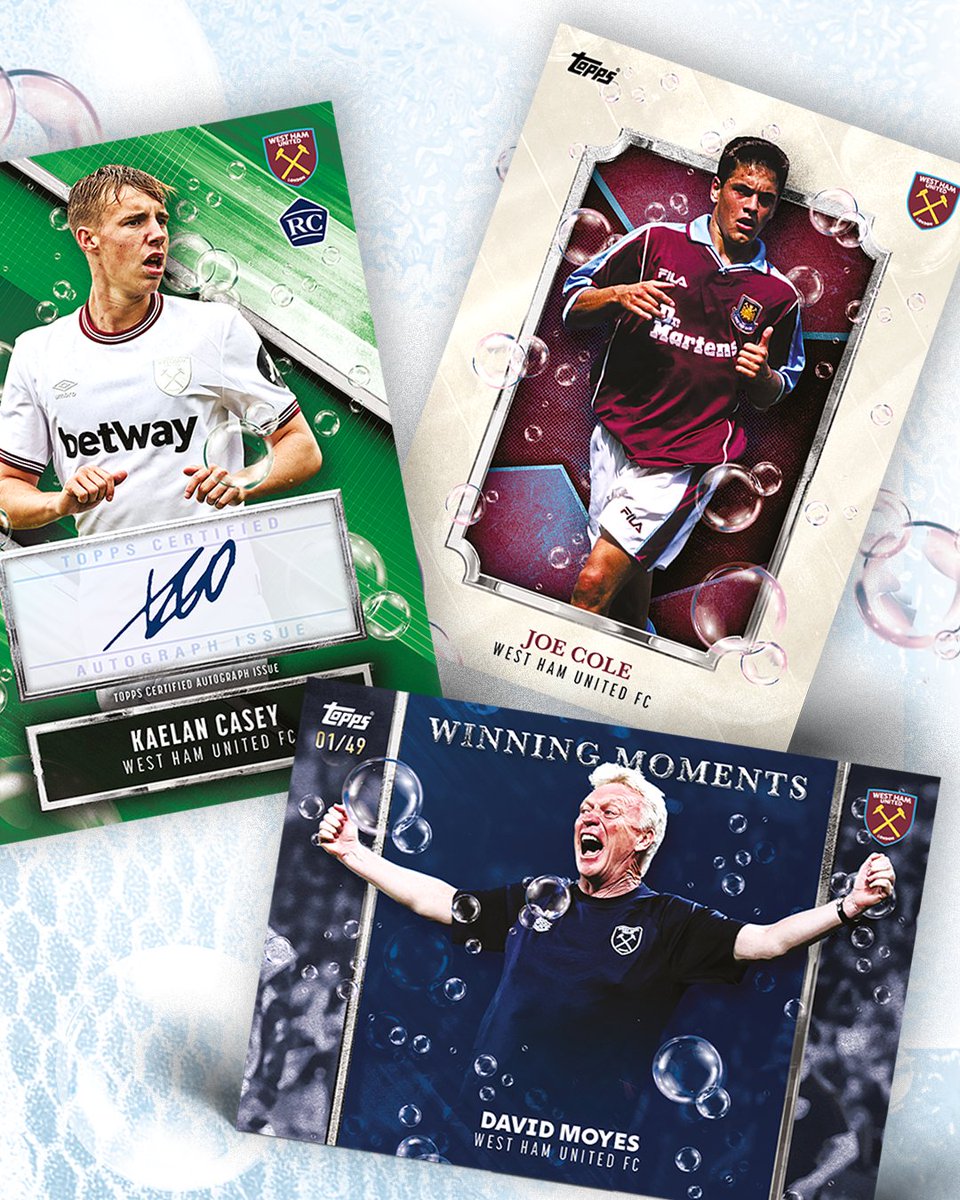 Introducing The Official West Ham United FC Team Set 2️⃣0️⃣2️⃣3️⃣ / 2️⃣0️⃣2️⃣4️⃣ ⚒️ 🫧 OUT NOW! An incredible first Official Team Set from Topps and WHUFC 🤝 Collect the club's biggest and brightest stars of past & present ✨ 🔗uk.topps.com/topps-west-ham… #Topps #TeamSet #WHUFC #TheHobby