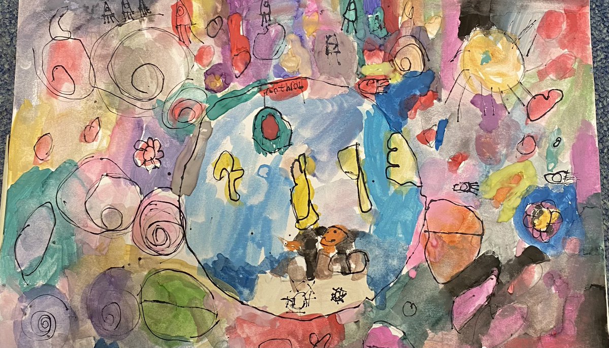 MrsH_primary's tweet photo. @rhiannon_art here are a few of our paintings which were inspired by ‘Our World’. Thank you for your help and inspiration! https://t.co/QQwJS1e9Sy