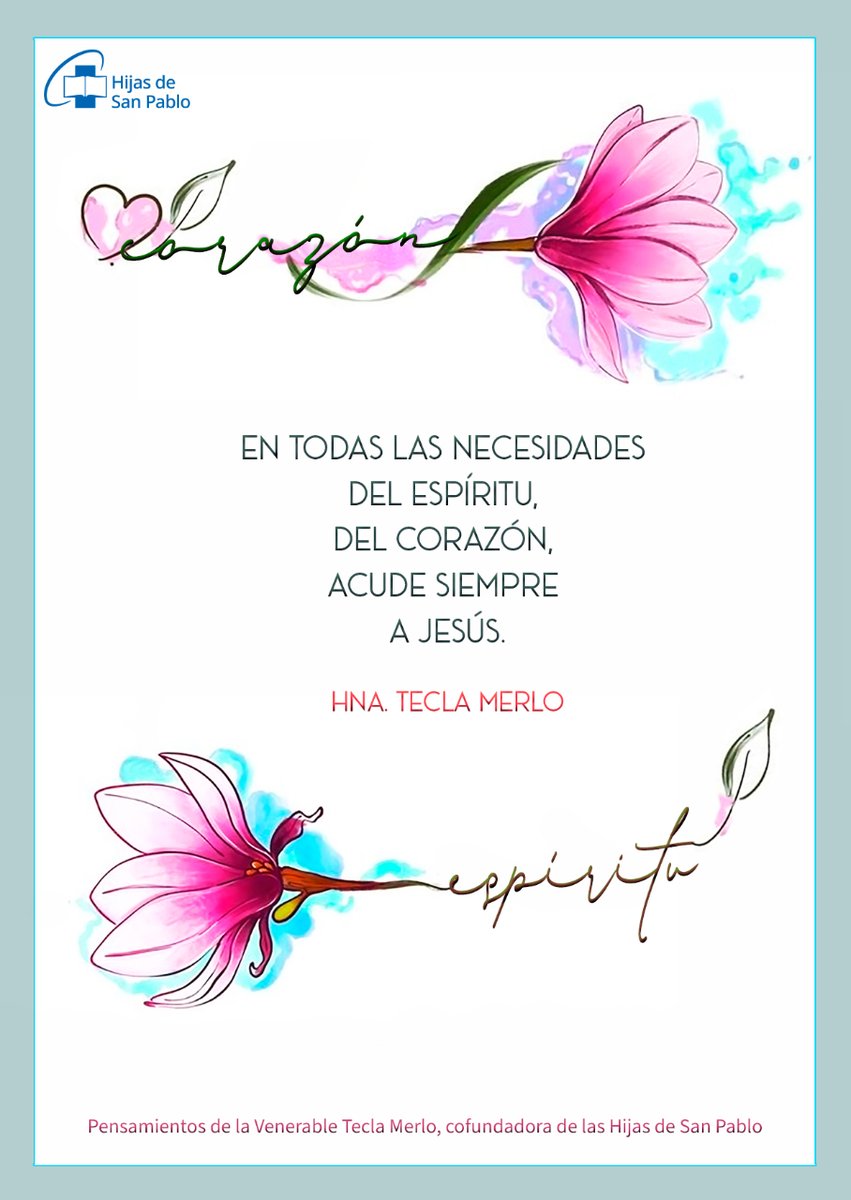 PaulinasGranada's tweet photo. Pensamiento para hoy de la Venerable #TeclaMerlo cofundadora de las Hijas de San Pablo:
"En todas las necesidades del espíritu, del corazón, acude siempre a Jesús" (Hna. Tecla Merlo). https://t.co/VaMea3RNiX
