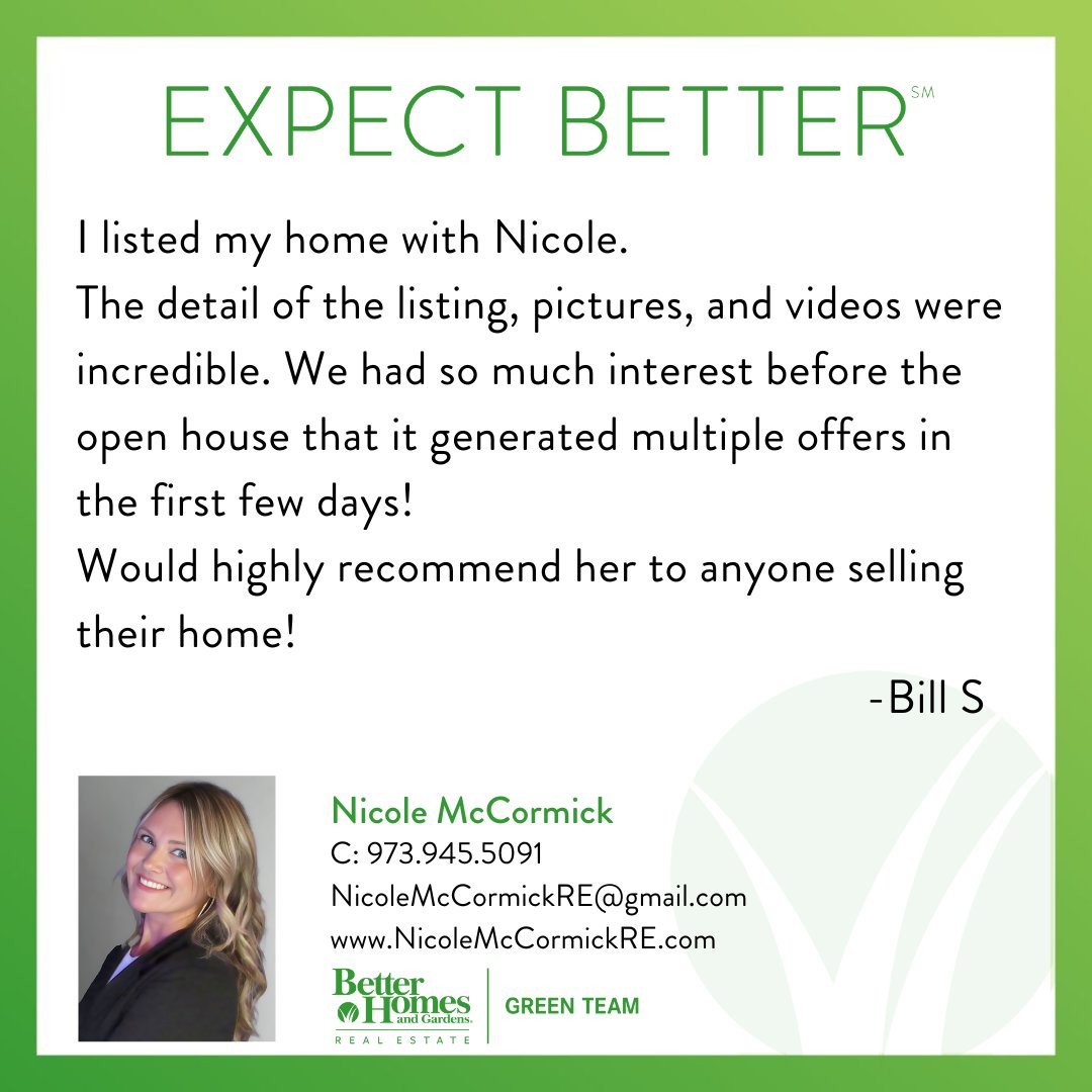 🌟 Making Selling Simple 🌟
Nicole's marketing knowledge and hard work took the stress out of selling this home.
Ready to buy or sell? Call 📲  Nicole McCormick C:(973) 945-5091 🏠💚🔑

#bhgregreenteam #expectbetter #soldlisting #soldproperty #sold #soldhome #home #homesold