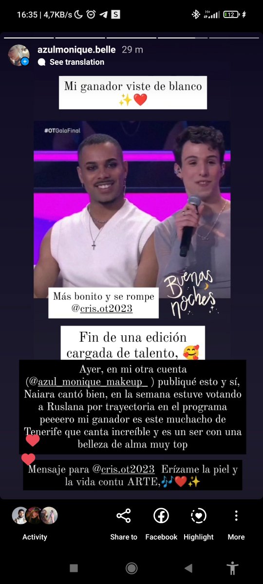 MoniqueBelle20's tweet photo. No puedo 🥲 Esos corazones apareciendo en mi stories de ig son de Cris ☺️☺️☺️☺️☺️
No puede ser más achuchable mi tinerfeño lindo 💖⭐
(Voy a intentar dejar de reaccionar como adolescente 😂😂😂)
#SalvarCris ♥️✨
#CrisGanador
#OTFinal
#OT2023 https://t.co/ehej7jBCs7