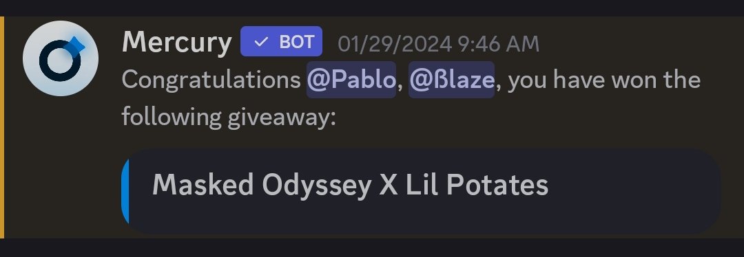 thank you for the <a href="/lilpotates/">potates</a> WL! 🫶 couldn't screenshot ATH but it was around 2.7 $SOL

huge W since i'm just starting out again on NFTs. Shout out to <a href="/MaskedOdyNFT/">Masked Odyssey</a> for the spots! while you're at it go check them out. Underrated fosho 🔥