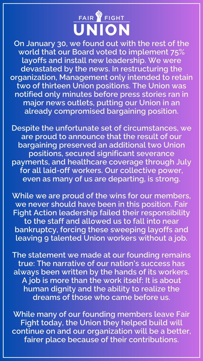 FairFightUnion tweet picture