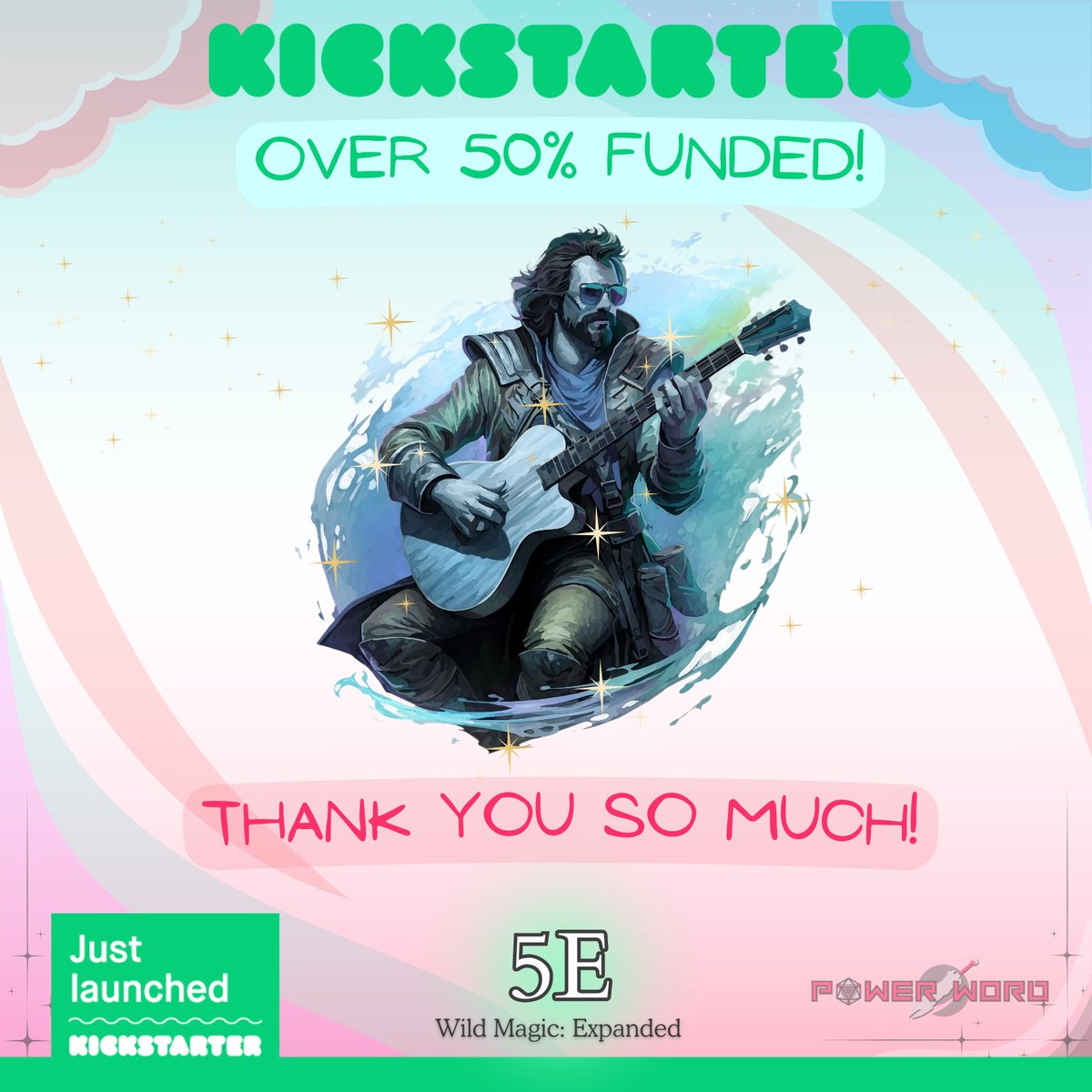 PowerWordTT's tweet photo. Our Wild Magic: Expanded #Kickstarter is over 50% funded! Thank you to everyone who pledged and interacted so far. Lets push for that 100% goal.

https://t.co/EvVOiLSsJU …share it with your friends! 

 #5e #dnd5e #dungeonsanddragons #Powerword #WildMagic https://t.co/f0Uooz6247