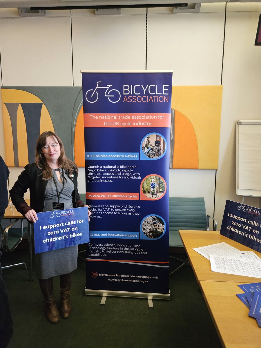 EmilyCherryCEO's tweet photo. Great to be @BicycleAssoc #Parliament event today calling for Zero VAT on childrens cycles. We suppprt this call @BikeabilityUK to ensure children learn &amp; love cycling from an early age. https://t.co/9slMm7LezA