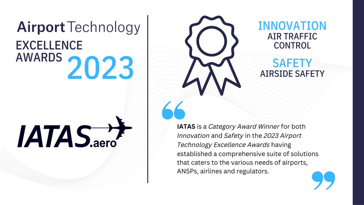 Congratulations to IATAS who are commended for Innovation and Safety in the Airport Technology Excellence Awards - airport-technology.com/excellence-awa… For more information, download our 2023 Awards Report: airport-technology.com/awards/airport…… #ExcellenceAwards