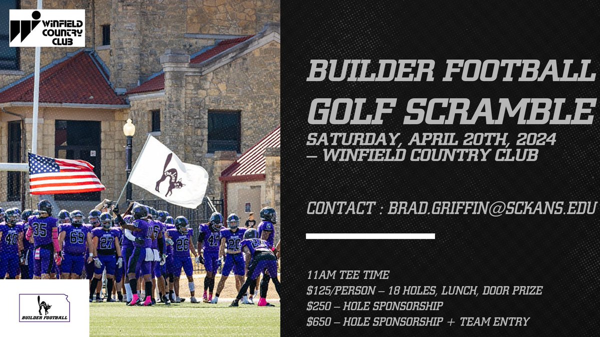 Join us for the Builder Football golf scramble this year ! Sign up yourself or your team here : forms.gle/m2M1igN6Xu1fnc…