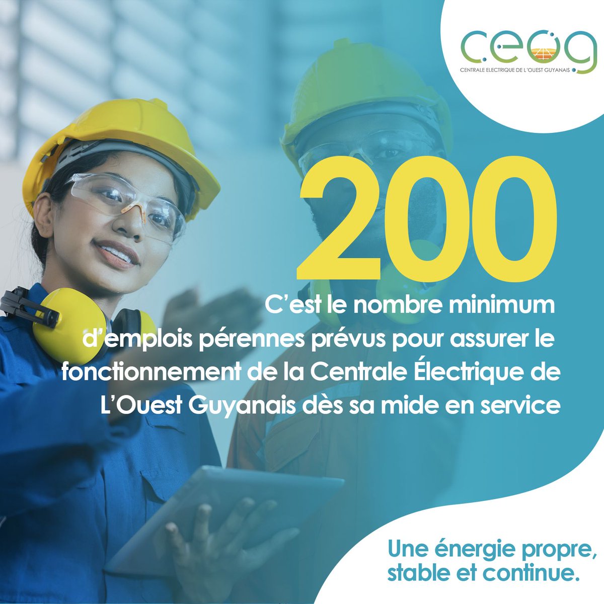 🔧🌟 Le chantier de la CEOG va bien au-delà de la construction, il ouvre également les portes à l'emploi durable. Environ 200 postes seront créés, offrant des opportunités stables pendant les 25 prochaines années.