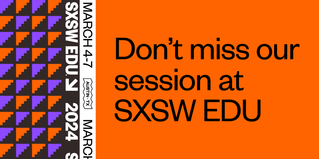 We’re just a few weeks away from @SXSWEDU and we’re thrilled that we’ll be bringing 3 panels to the stage in Austin!