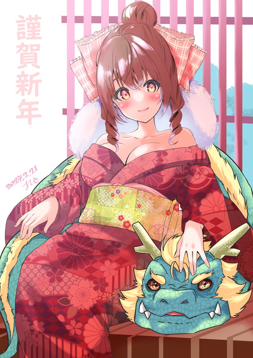 「新年あけましておめでt… もう1月じゃないんですよ。あまりにも遅すぎた新年初絵。」|よしきのイラスト