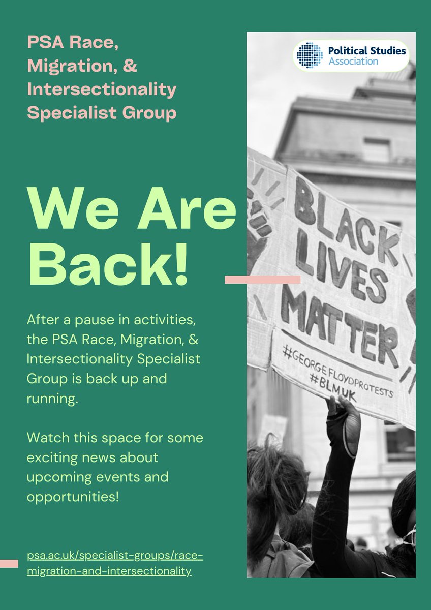 Exciting news coming your way from the PSA Race, Migration, and Intersectionality Specialist Group! Watch this space for some exciting news about upcoming events and opportunities.