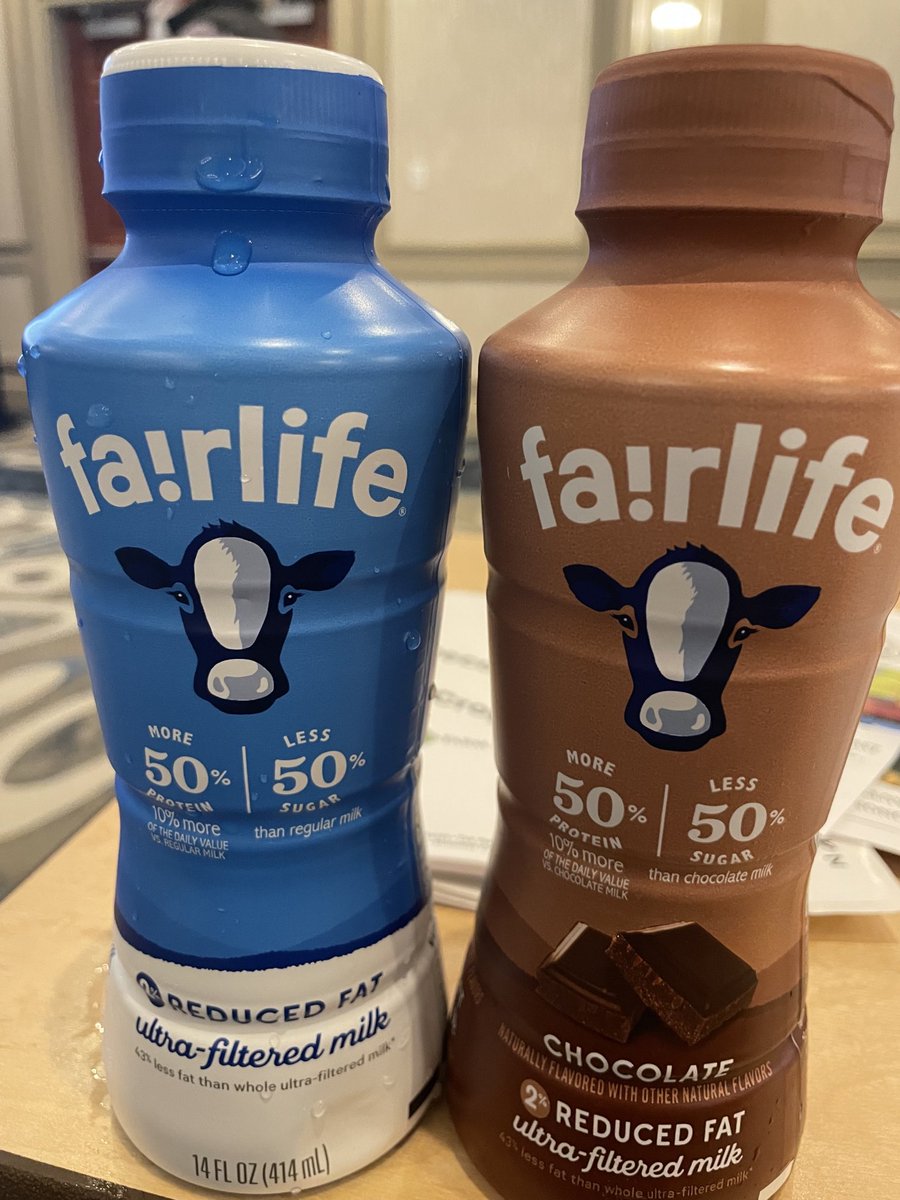 Dr Dave Barbano and Dr Mary Anne Drake talking about ultra filtered milk which is lactose free. Has 23 g of protein. The chocolate fair life milk has 21g of sugar vs 42g in regular chocolate milk. Snack while you listen at Vermont Dairy Conference 😊
