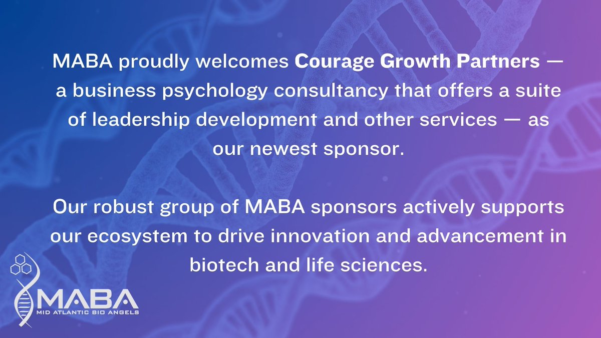 BioAngelsGroup's tweet image. MABA welcomes Courage Growth Partners as our newest sponsor.

#angelinvesting #lifescience #MABA