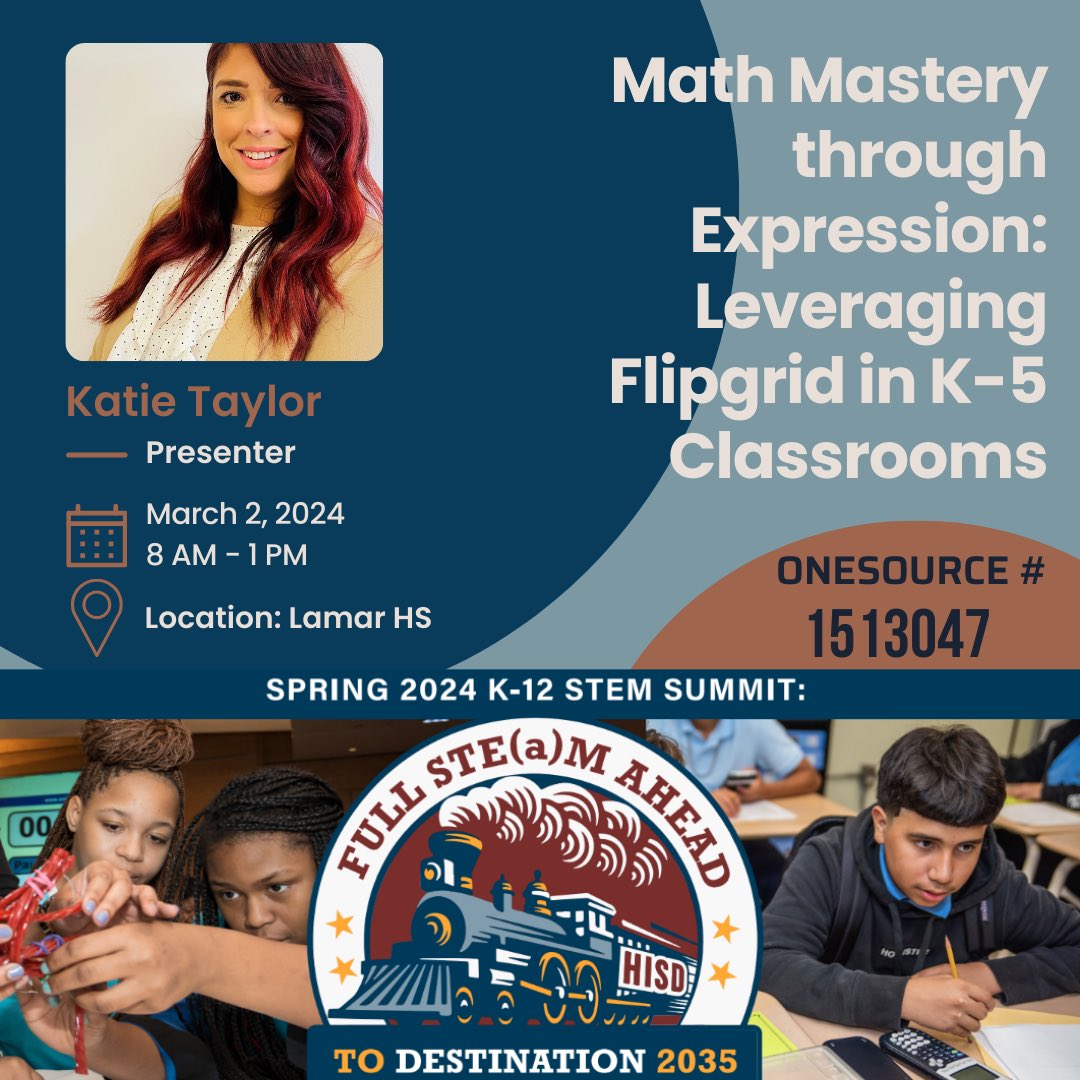 📢 ATTENTION 📢 all K-12 teachers! Register today for our 🧬STEM 🧮Summit March 2nd! We are excited to show you how to incorporate 🪄@MicrosoftFlip for student mastery ✅ in your K-5 Math classes! @DonelleWilliams @BurrusES @MemorialElm @LStevensES @TeamDurkeeES