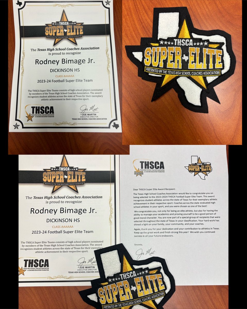 Congratulations to ⁦@BimageJr⁩ again for being selected to the ⁦@THSCAcoaches⁩ Super Elite Team. Anything is possible when you Love your teammates, block out the noise, get your mind right, and go to work…well earned young man‼️ #GatorPride ⁦@DHSFBRecruiting⁩