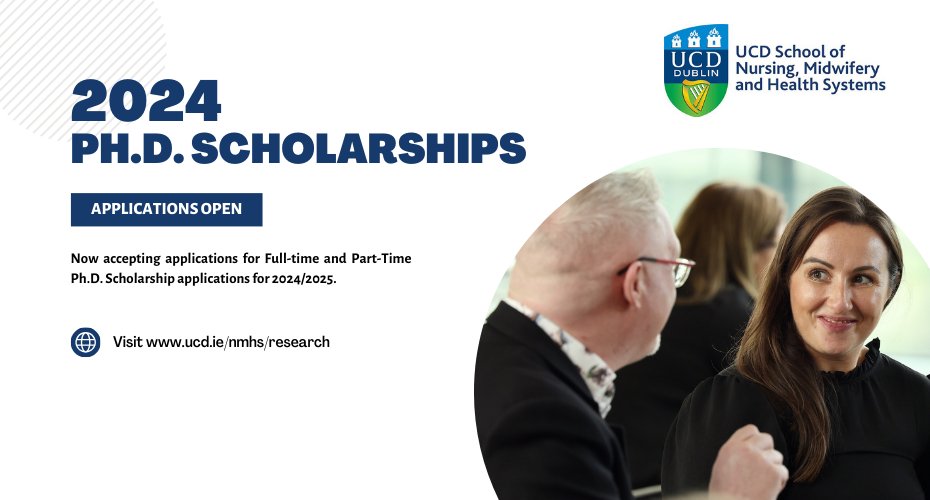 🔵2024/2025 PhD Scholarship Opportunities🔵 Now open for applications. Join a community of researchers at Ireland's leading nursing and midwifery school. Deadline 26th April 2024 🌐More info bit.ly/3T2ZenM