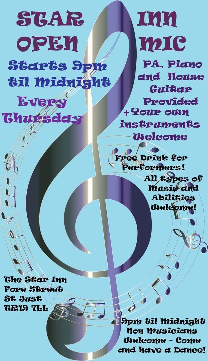 It will be Thursday before we know it and that means its time for the Open Mic night at The Star Inn! 🍻🎊🥳🎶