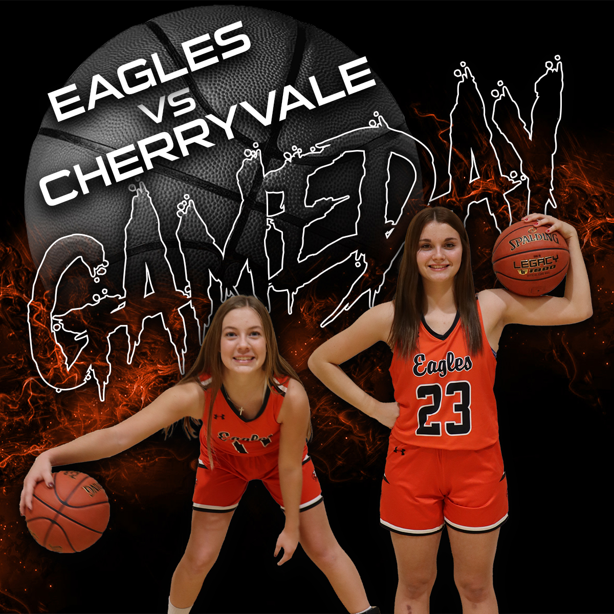 🏀Game Day!
Uniontown Lady Eagles 🆚 Cherryvale
📌 Cherryvale High School
⌚️ 6:00 Tip of 
No JV Tonight
Last game of the regular season