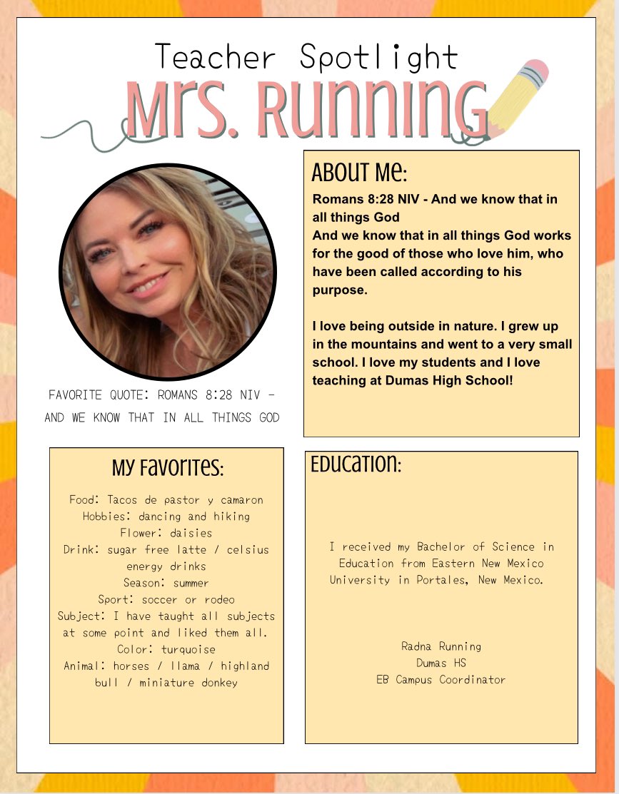DHSTAFE's tweet photo. TAFE would like to recognize our DHS EB teachers this week!  #spotlights #teachersoftheweek @radnarunning @sandraalmanza https://t.co/QcklGIEeue