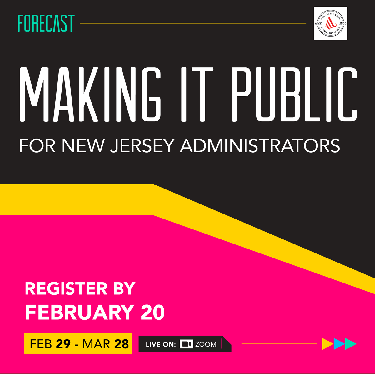 🔔⏰ New Jersey arts admins—Register by 5pm ET TODAY, February 20 for a FREE #PublicArt training series: bit.ly/MIPnjad24 🌟 stakeholder considerations 🌟 #CommunityEngagement 🌟 preparing a call‐for‐artists 🌟 equitable selection processes 🌟 contracting 🌟 @NJArtsCouncil