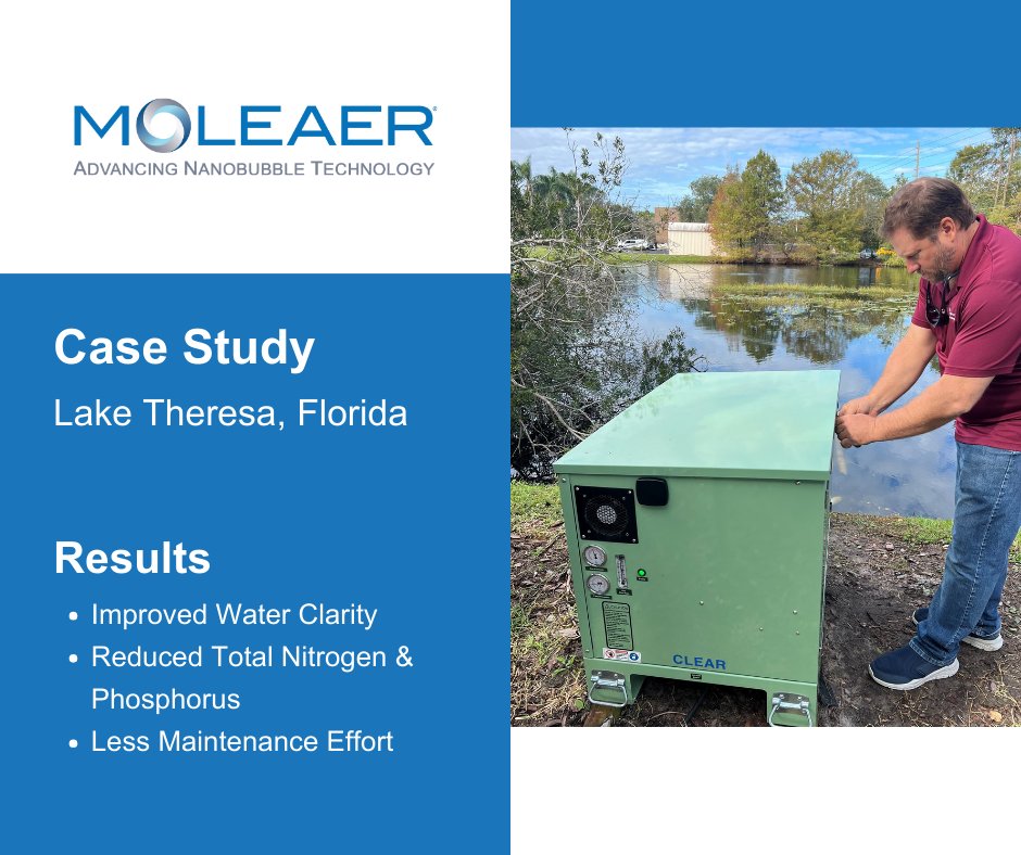 moleaer's tweet image. #LakeTheresa suffered from poor #waterquality due to runoff from residential &amp;amp; commercial areas. 

In response, @citybeautiful  sought sustainable solutions, leading to the deployment of our #nanobubbletechnology.

Download the full case study: moleaer.com/resources/case…

#moleaer