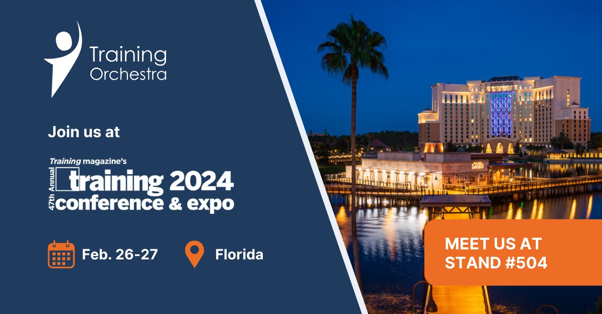 We'll be attending the Training 2024 Expo on February 26-27 in Orlando. Stop by booth #504 for the latest insights on training management. Watch a quick 3-minute demo at hubs.la/Q02lfSdd0 or contact us to book a meeting! #TrainingOperations #TrainingManagement #ILT #vILT