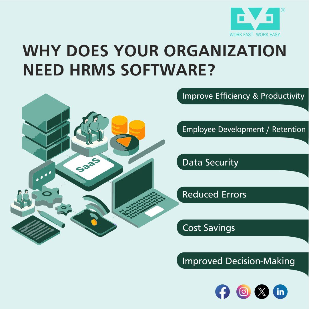 'Streamline HR tasks, empower employees, and drive efficiency with HRMS software.'

#eveapp #HRMS #HumanResources #Efficiency #EmployeeManagement #Automation #WorkforceManagement #Compliance #DataAnalytics #EmployeeExperience #Productivity #DigitalTransformation #FutureOfWork