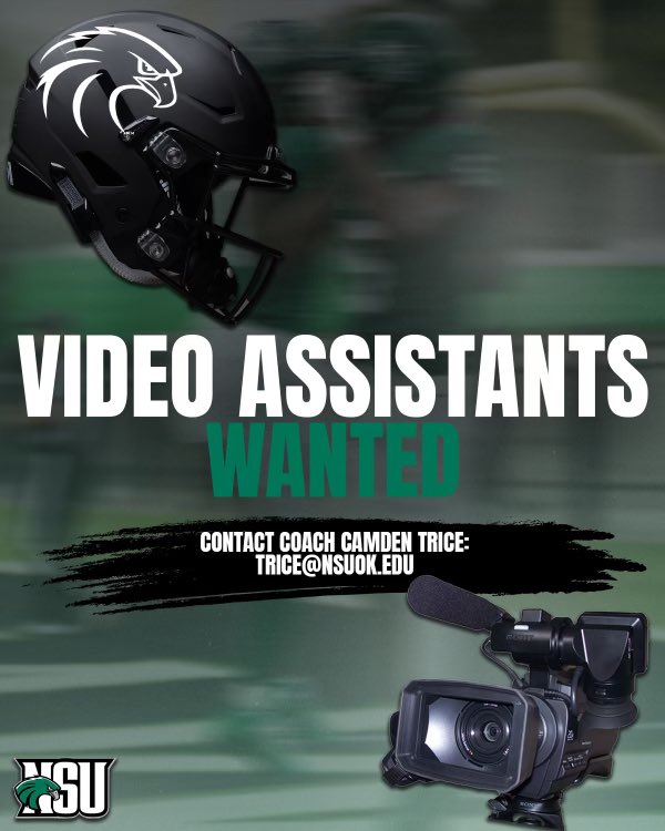 We are looking for students looking to get into football by becoming Video Assistants. Responsibilities will be filming practice and uploading film to Hudl! Assistants will be using handheld cameras and drones! Contact @CoachCTrice