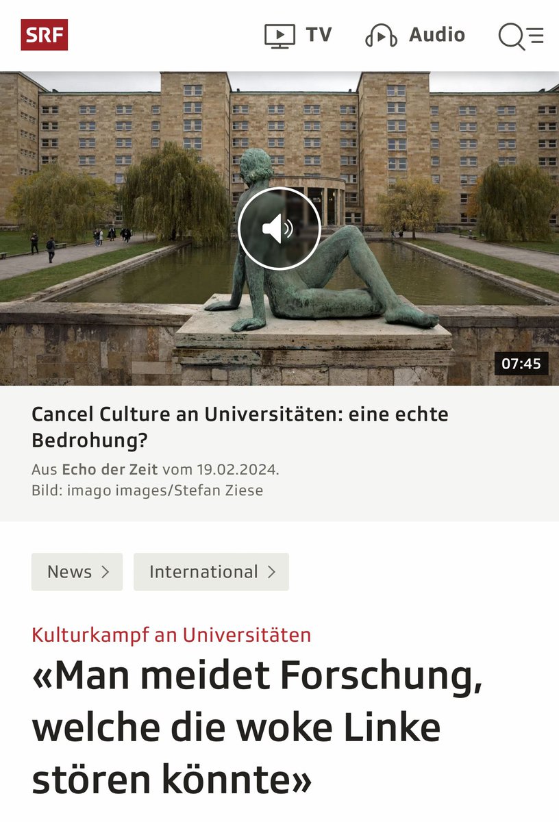 Immer die gleiche Schlagzeile. Und immer haben die Interviewten keine Daten, nur ein Bauchgefühl. Wir haben dazu vor geraumer Zeit versucht, Daten zu erheben. 3425 Professorinnen und Professoren haben wir angefragt. Cancel Culture haben wir nicht gefunden: tagesanzeiger.ch/existiert-eine…