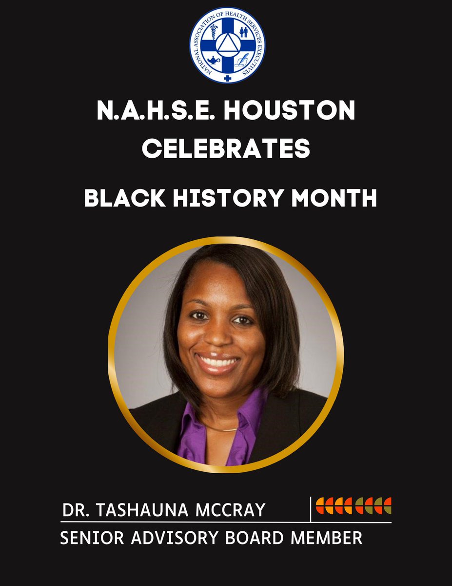NAHSEHouston's tweet photo. We are honored to highlight Dr. TaShauna McCray. Dr. McCray received the SAB Member of the Year Award in 2023. She was recently promoted as the Division Vice President of Nursing Operations at HCA Houston Healthcare.

Thank you for your contribution to healthcare!

#BHM https://t.co/UQrO8GqWql