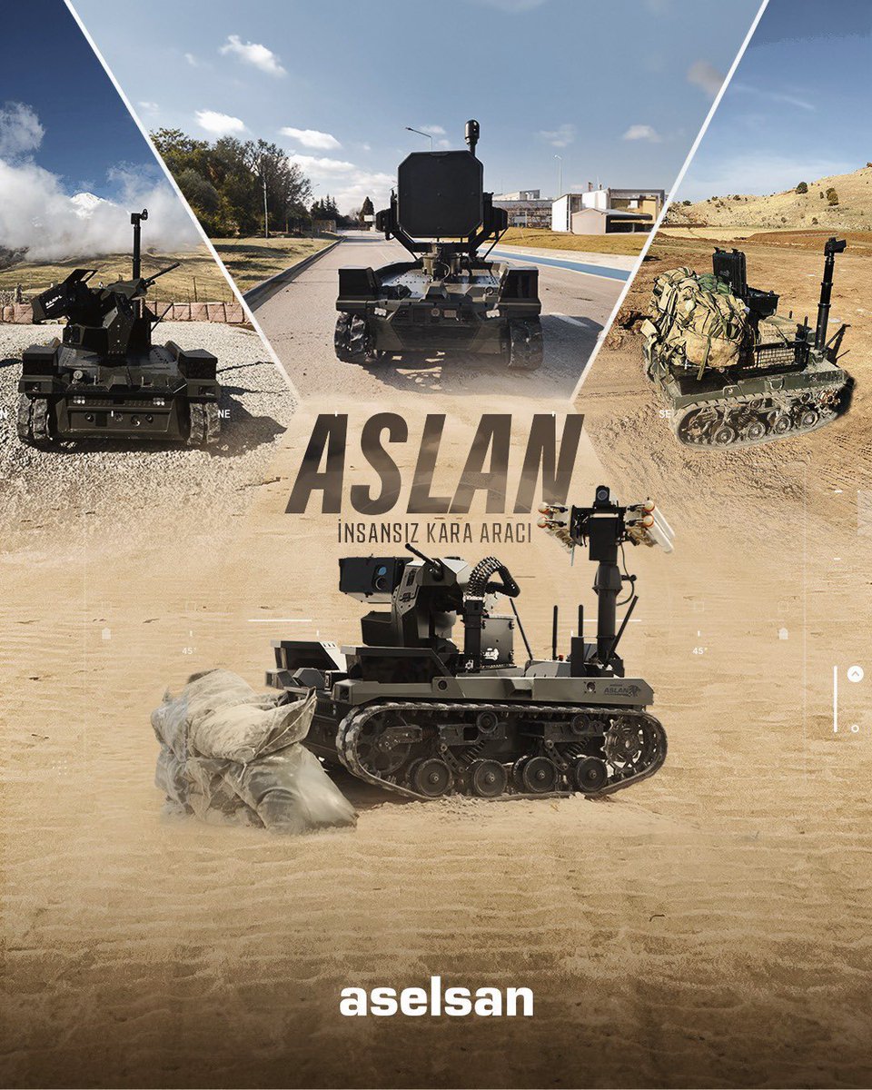 SavunmaTekno's tweet image. Mehmetçiğin yerli ve milli #ASLAN’ları❗️

ASELSAN ASLAN İnsansız Kara Aracı;
▪️#SARP-L Silah Sistemi,
▪️#AVAZ Uzun Menzilli Akustik Sistem,
▪️Roketsan #METE Füzesi,
▪️Yük taşıyıcı
entegrasyonlu versiyonlarıyla kritik görevleri üstleniyor.

@aselsan @Ahmet_AKYOL82