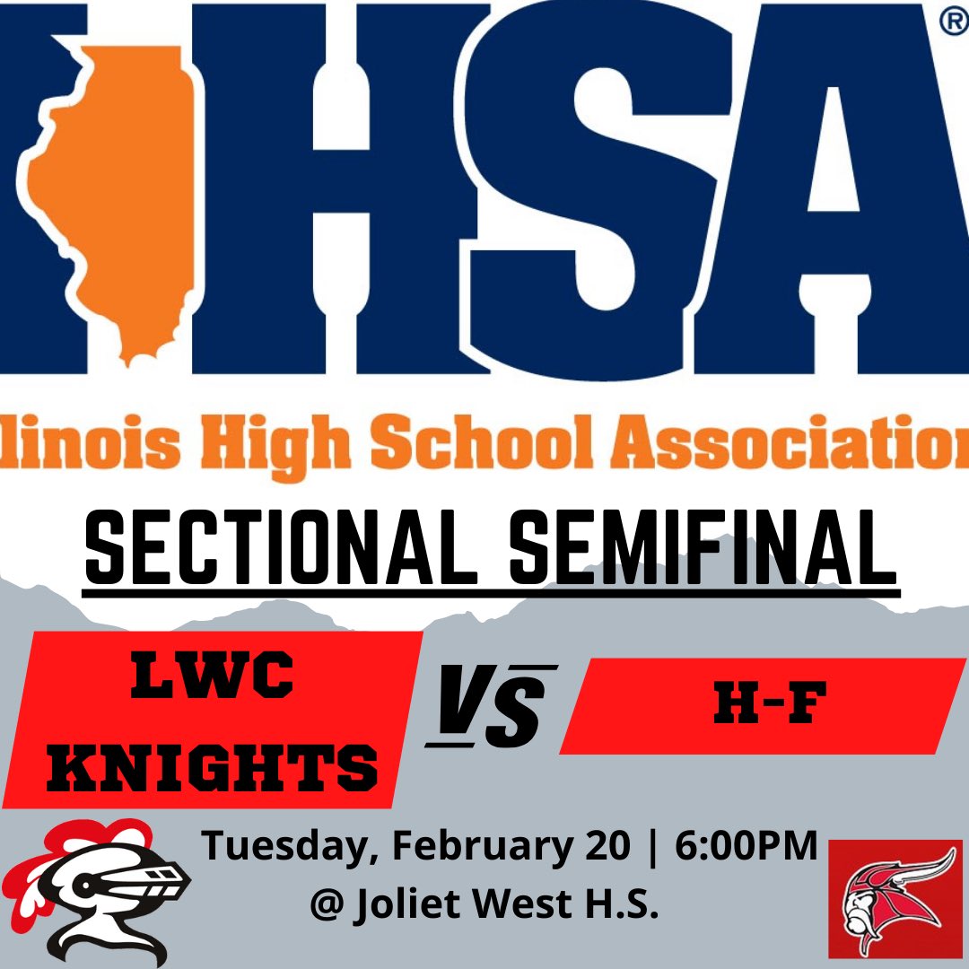 Gameday! 🛡⚔️

Knights take on Homewood-Flossmoor tonight in the Sectional Semifinal at 6pm at Joliet West H.S. 🏀

🎟 Tickets:  gofan.co/event/1394825?…

GO KNIGHTS!🔥💪

@LWCKnights @LWCentralKnight @VossPreps