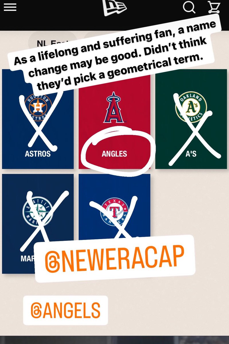 BillLassiter's tweet photo. Come on @NewEraCap 
Are they acute, right, or obtuse? I know what the ownership is…
@AngelsWin @Angels @AngelsRadioKLAA @RogerLodge7 https://t.co/XwaNzxJr22