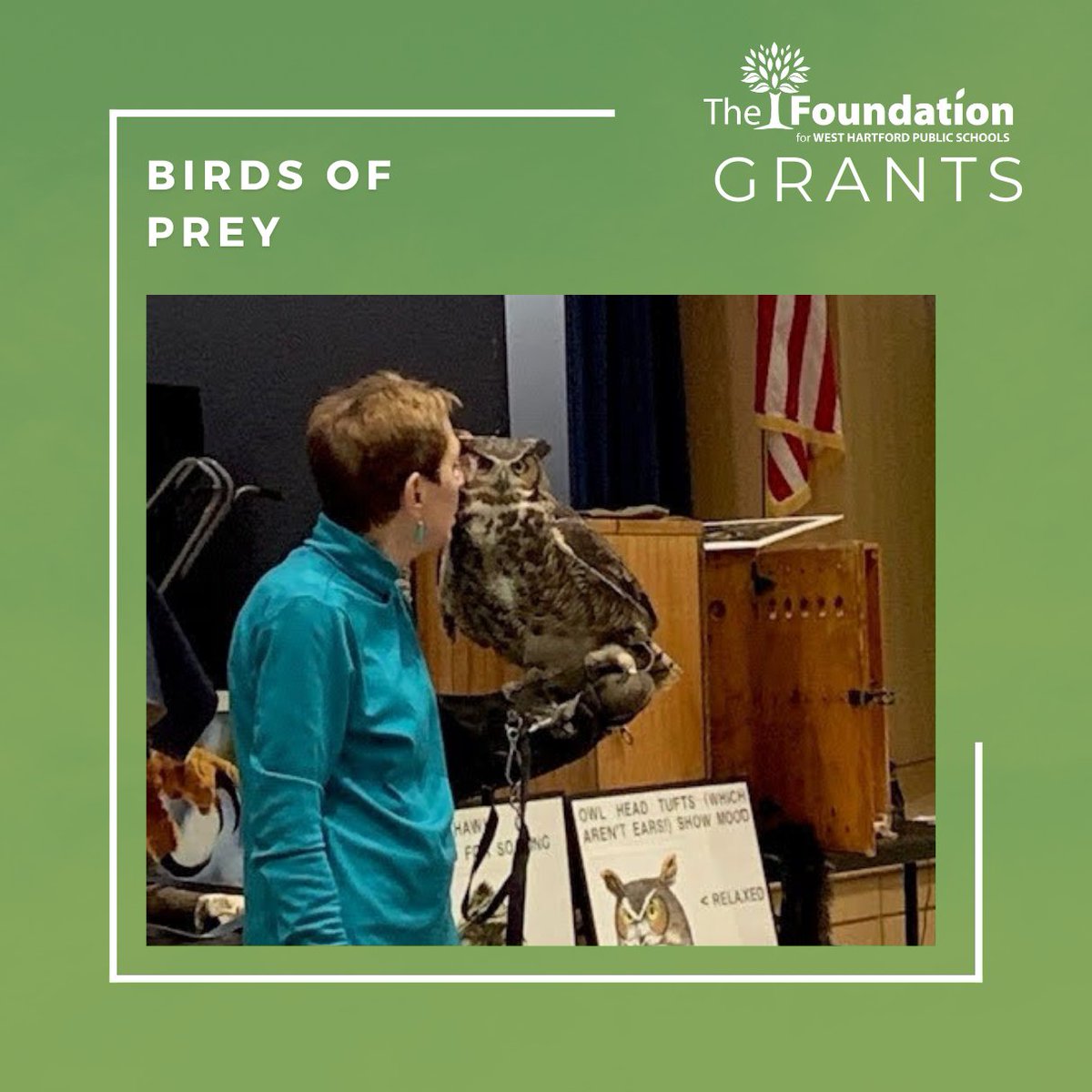 🦉📚✨ Third-grade students at Charter Oak International Academy had a feather-tastic time learning about 'The Birds of Prey' thanks to the Duncaster Retirement Community Grant: Birds of Prey! Learn more about grant opportunities on our website- fwhps.org! ⁠