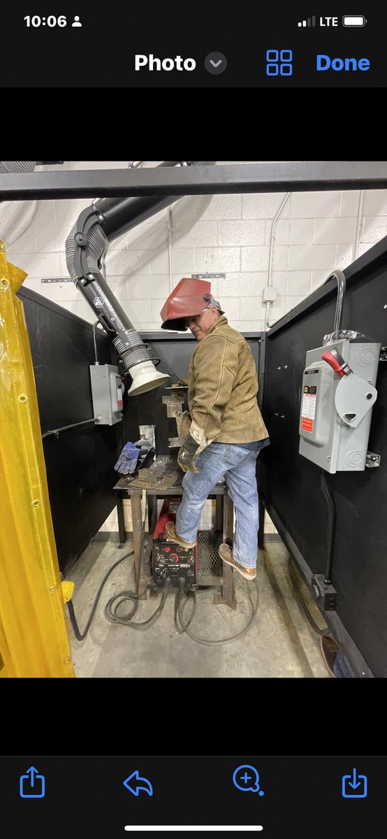 When the welding teacher is to short to demonstrate overhead. Do what you gotta do.