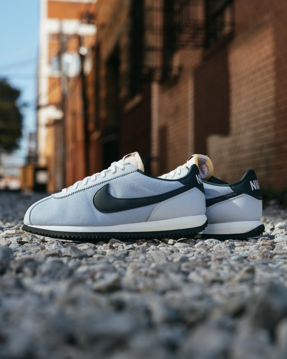 Nike cortez light blue top