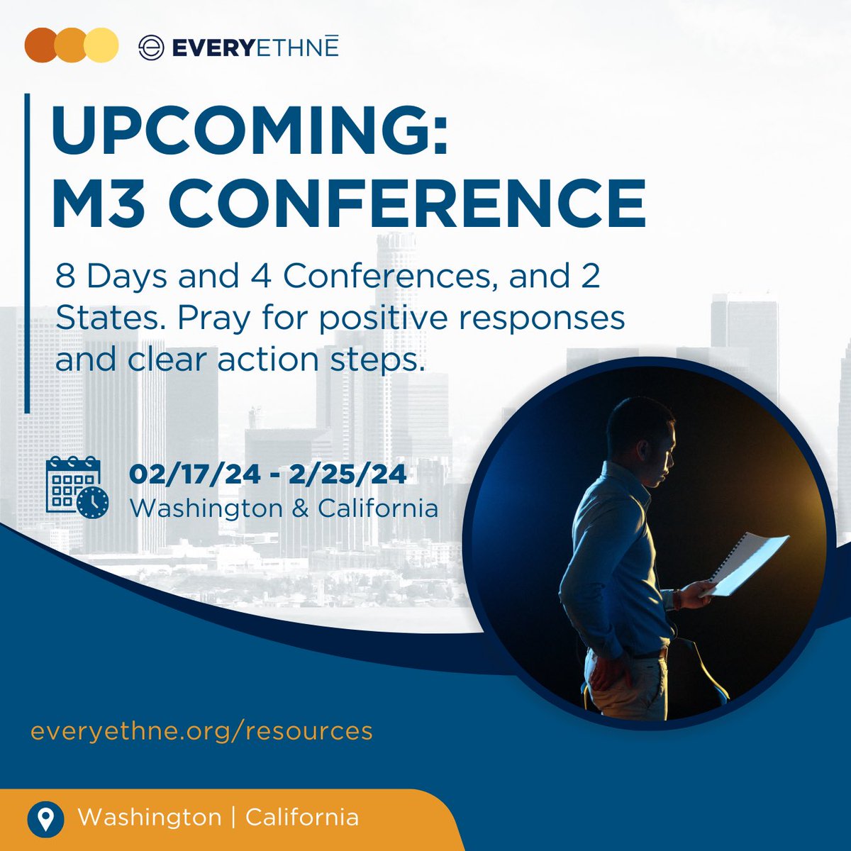EveryEthne's tweet image. @EveryEthne will host 4 M3 conferences in California and Washington over the next 8 days. Please pray for good responses and clear action steps! 🙏🏼💙

#m3conference #california #washingtonconference #conference #californiaconference #teachlove #churchgrowth #personalgrowth