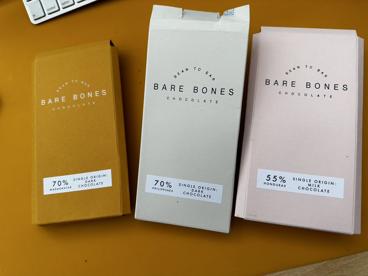 paultreanor's tweet photo. @bareboneschoc saw on Rick Stein and ordered some. It’s utterly sublime.  Philippines 70% a real favourite!! https://t.co/jIIXpjQB3q