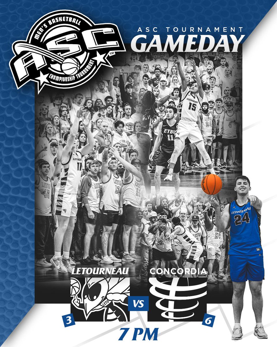 GAMEDAY | FEB 20 | 2024

ASC TOURNAMENT

(3) LeTourneau hosts (6) Concordia in the quarterfinal round.

Tipoff set for 7 PM at Solheim.

🎟️Free Admission
🔵BLUE OUT

Live Stream & Stats: letuathletics.com/live

#LeTourneauBuilt #LETUBrotherhood #d3hoops #ASChoops