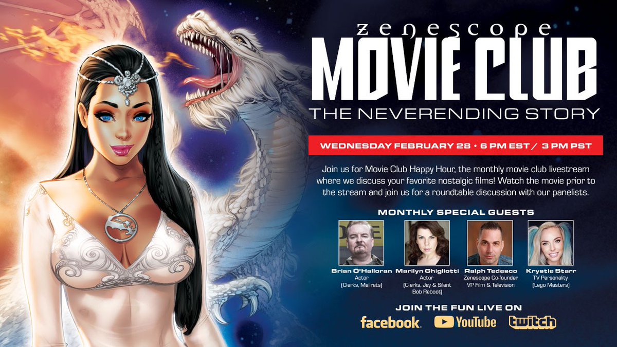 Hey All - join us next Wednesday 2/28 for Movie Club 🍿! Note the date change from this Wednesday to next week. Watch live on YouTube.com/zenescope!