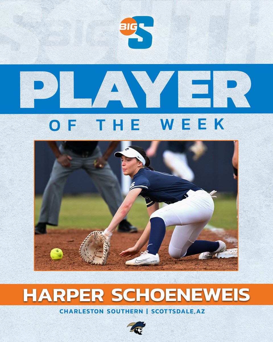 She batted .500 (6-12) with 4 doubles, 2 RBI and 2 SB to lead the Buccaneers to a 3-1 weekend 💪

<a href="/CSUBucsSoftball/">Charleston Southern Softball</a>'s Harper Schoeneweis is the #BigSouthSB Player of the Week!