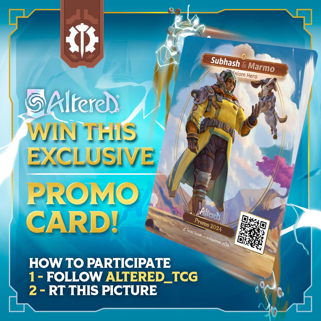 Altered_TCG's tweet image. New heroes, new promos, new giveaways.

📖 Follow Altered TCG &amp;amp; RT this post
🕰️ The contest will end in 24 hours!

One entry per person!
One winner per social media

👉ow.ly/Q9cs50Qr23V