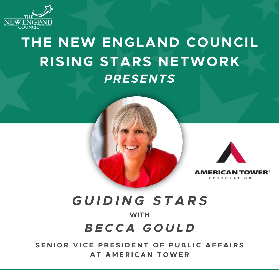 Thrilled to welcome Becca Gould @AmericanTowerUS as the first guest for our new 'Guiding Stars' component of #NECRisingStars! Aimed at connecting young pros with industry leaders through #mentorship, this initiative promises interactive roundtables for career-shaping advice.
