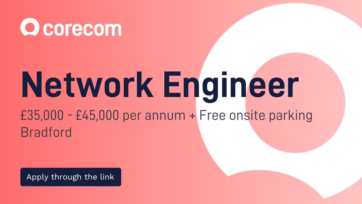 A prestigious client in Bradford is seeking a technically adept individual to fortify their IT infrastructure!

Elevate your career with a dynamic role in network engineering.

Apply here - corecomconsulting.co.uk/jobs/network-e…

#NetworkEngineer #NetworkEngineerJobs #NetworkEngineerRoles