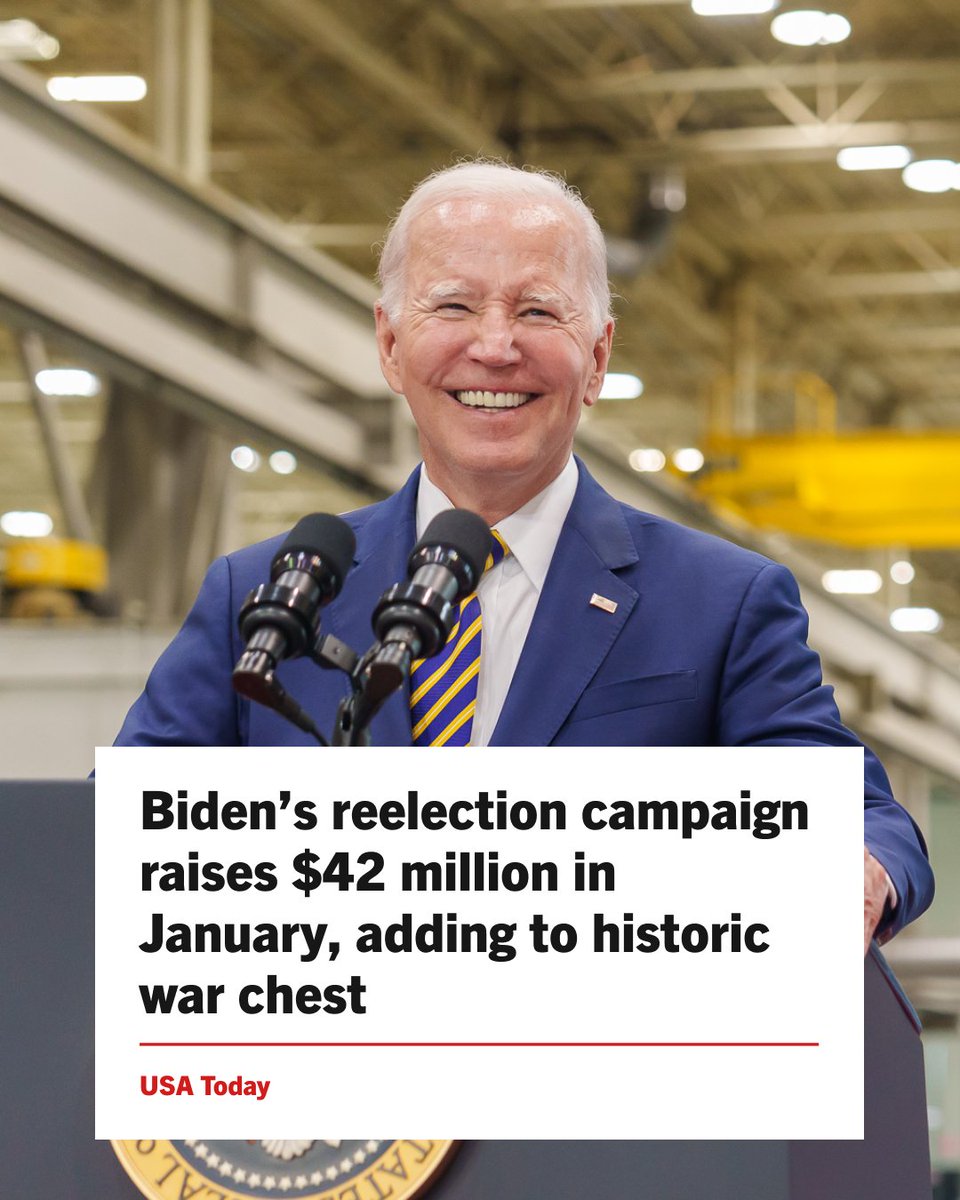 TheDemocrats's tweet image. Team Biden-Harris raised more than $42 million in January, starting 2024 strong.  🙌