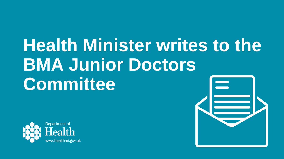 Health Minister Robin Swann has written to the BMA Junior Doctors Committee in relation to planned industrial action next month. The full text of the letter is published online: health-ni.gov.uk/news/health-mi…