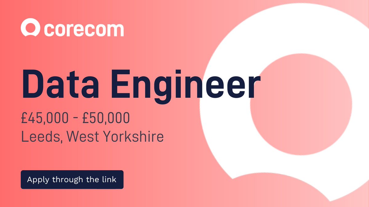 We've partnered with one of the UK's leading environmental charities looking for an Azure Data Engineer to join the IT team. 

They are currently undergoing a multi-year ERP transformation programme.

Apply here - corecomconsulting.co.uk/jobs/data-engi…

#DataEngineer #Azure #DataJobs #Data