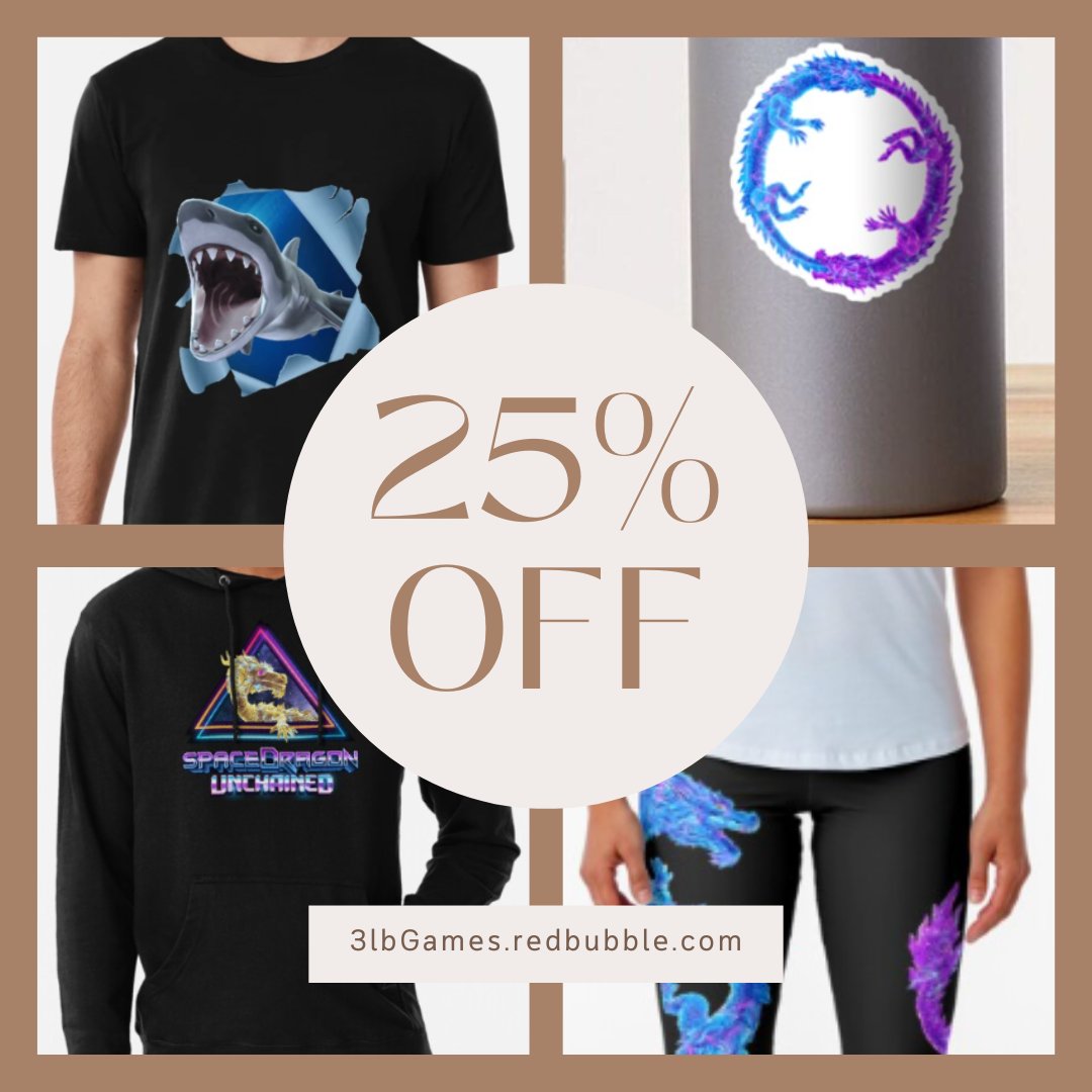 Looking for some #VR gaming merch? Our entire merch store is 25% off! T-shirts. Stickers. Leggings. Everything's up for grabs! Don't wait up, head over now and start filling up your cart. Happy shopping! 3lbGames.redbubble.com #vr #gamedev #MERCH